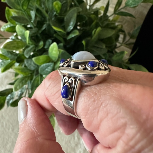 Jay King Lapis and Blue Lace Ring Size 8 - Picture 3 of 8